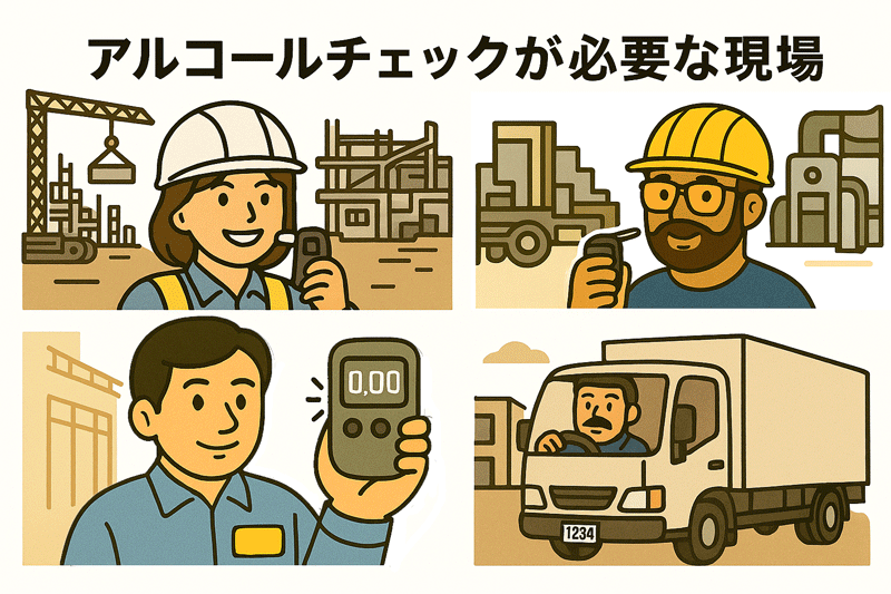 アルコールチェックが必要な現場 活用シーンイメージ画像